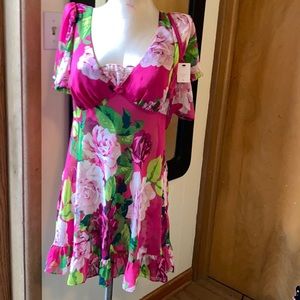 Betsy Johnson flowered nighty nightgown w/ thong